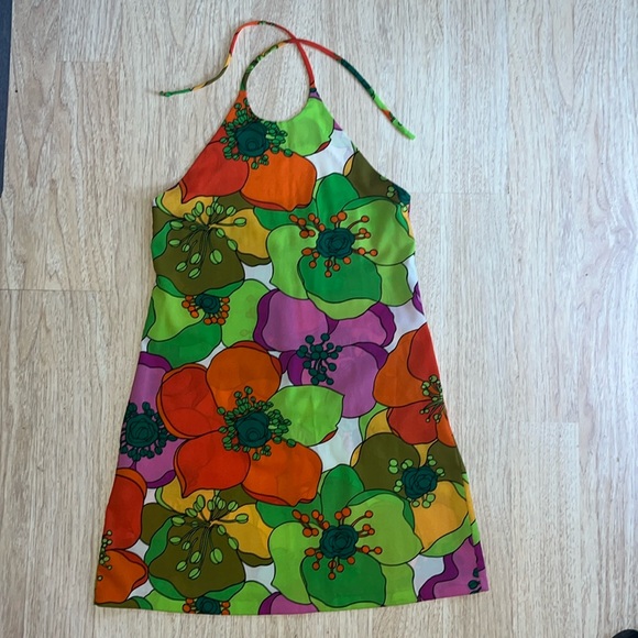 Betsey Johnson vintage dress bright floral - Picture 2 of 8